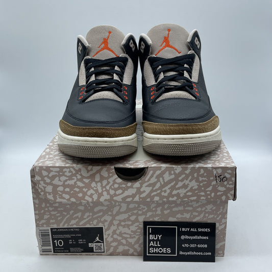 Size 10 - Jordan 3 Retro Mid Desert Elephant Black Suede Leather (CT8532-008)