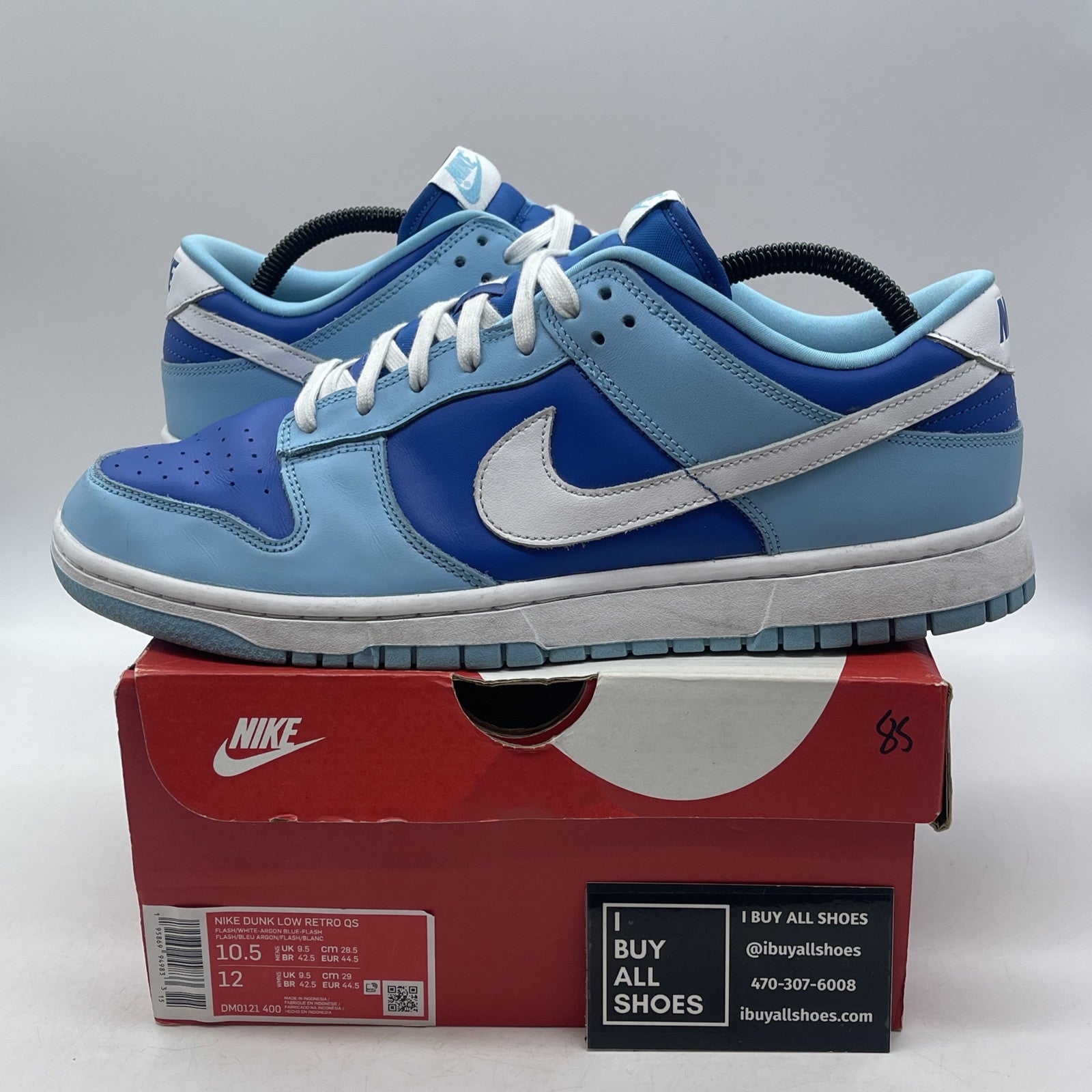 Size 10.5 - Nike Dunk Low Retro QS Argon Blue White Leather (DM0121-400)