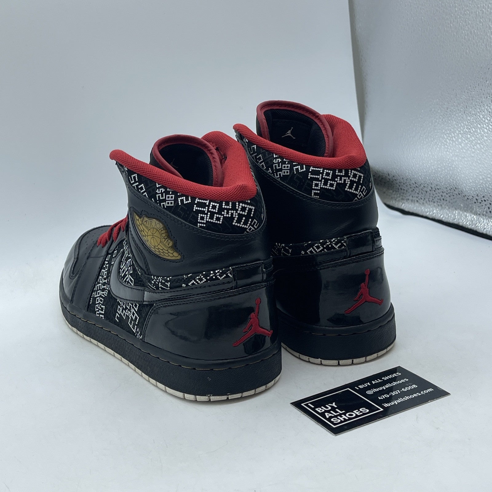 Size 10.5 - Air Jordan 1 Hof High Hall Of Fame Black White Red (371498-012)