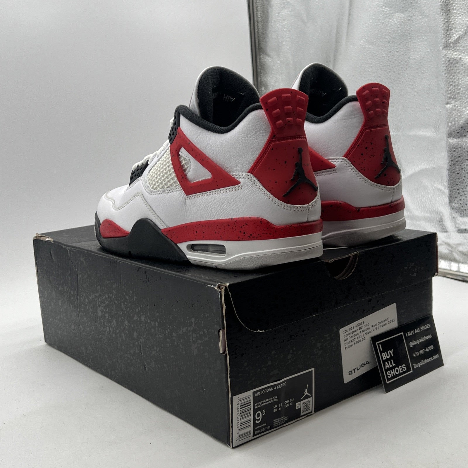 Size 9.5 - Air Jordan 4 Retro Mid Red Cement (DH6927-161)
