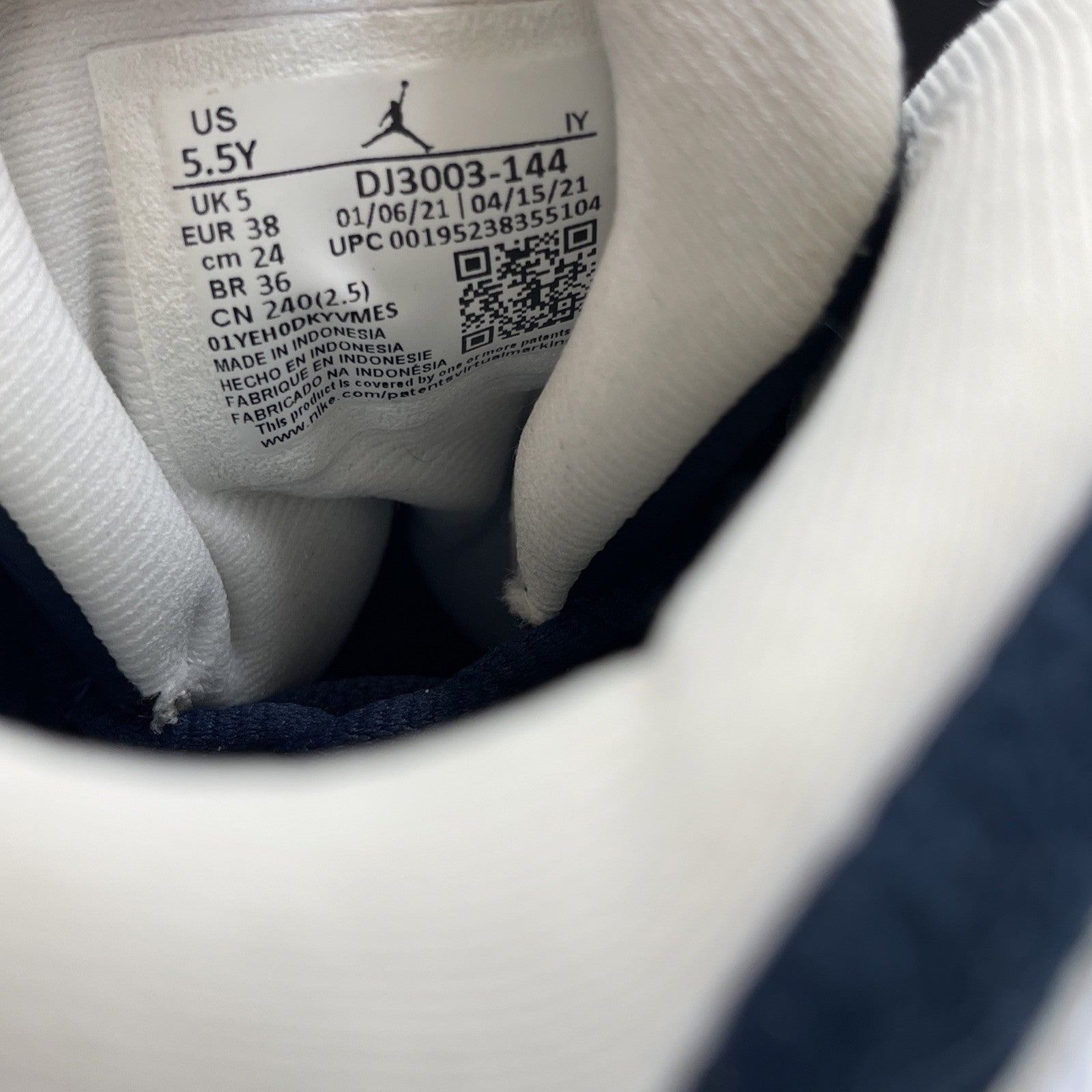 Size 5.5Y - Jordan 13 Retro GS Obsidian Blue White Leather Suede (DJ3003-144)