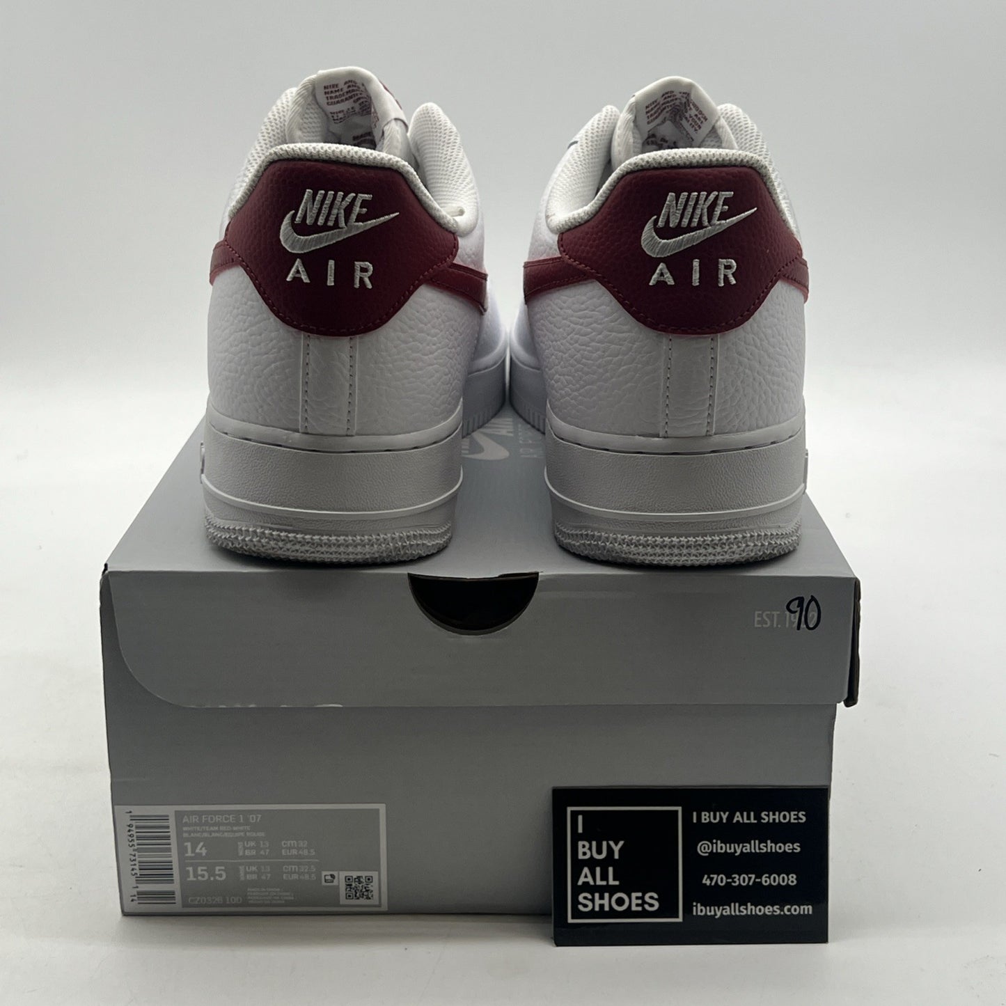 Size 14 - Nike Air Force 1 Low White Team Red (CZ0326-100)