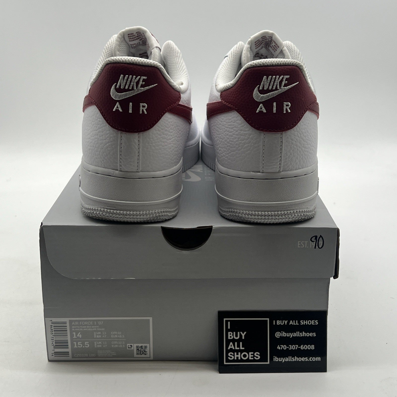 Size 14 - Nike Air Force 1 Low White Team Red (CZ0326-100)