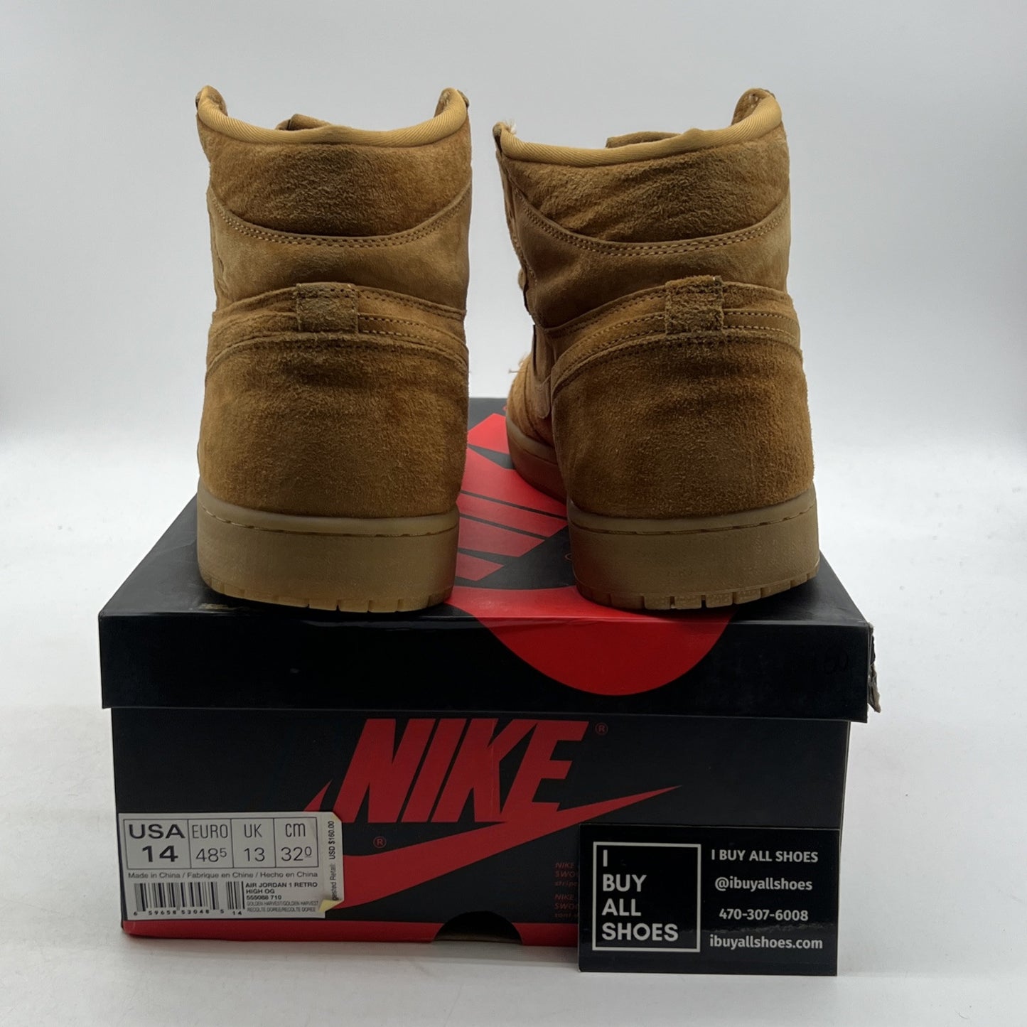 Size 14 - Air Jordan 1 Retro OG High Wheat (555088-710)