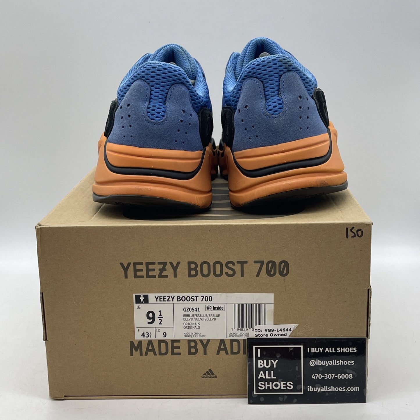 Size 9.5 - adidas Yeezy Boost 700 Bright Blue Black Orange Suede (GZ0541)