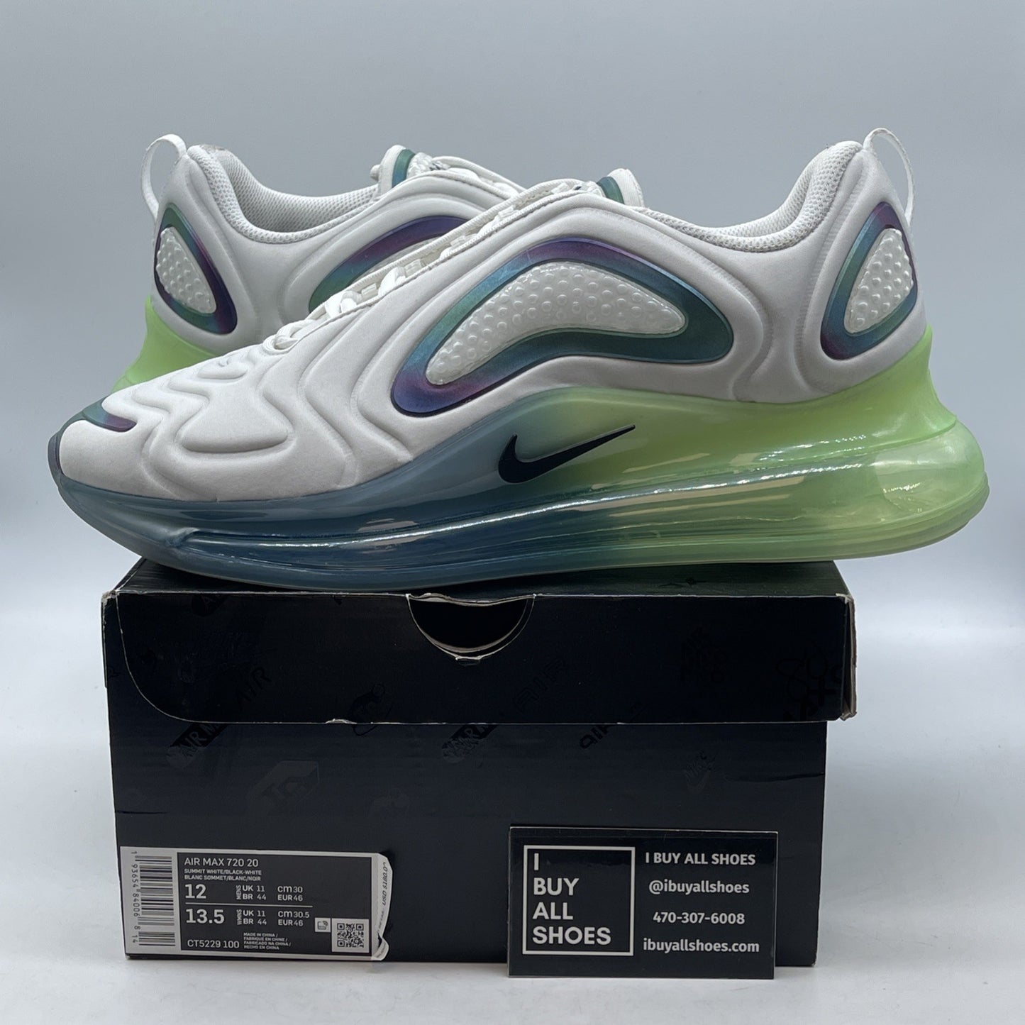 Size 12 - Nike Air Max 720 Bubble Pack White Purple Suede (CT5229-100)