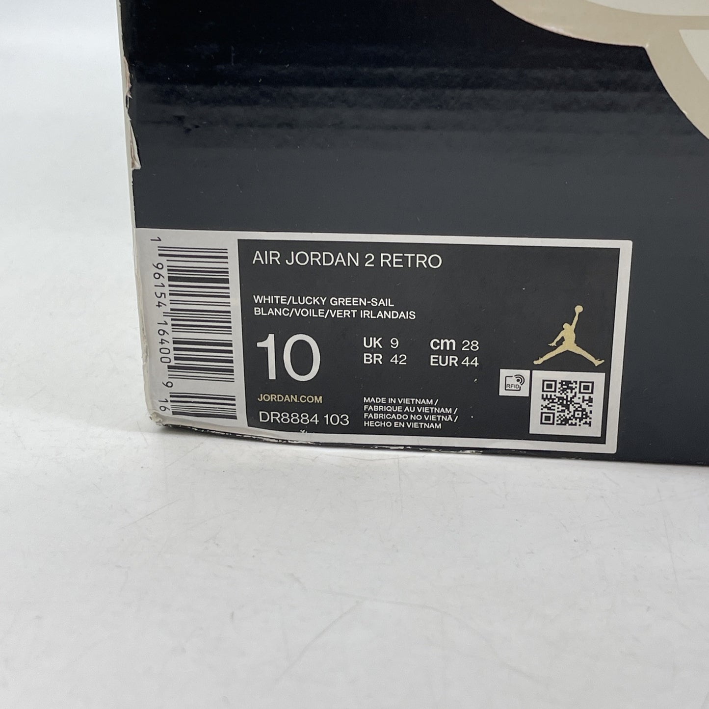 Size 10 - Jordan 2 Retro Lucky Green White Leather (DR8884-103)