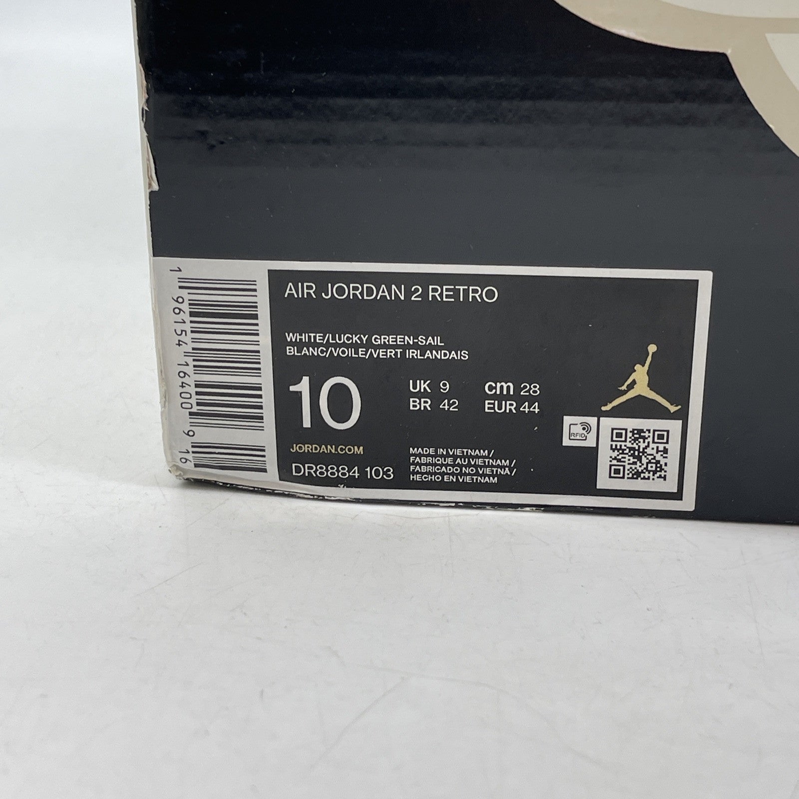Size 10 - Jordan 2 Retro Lucky Green White Leather (DR8884-103)
