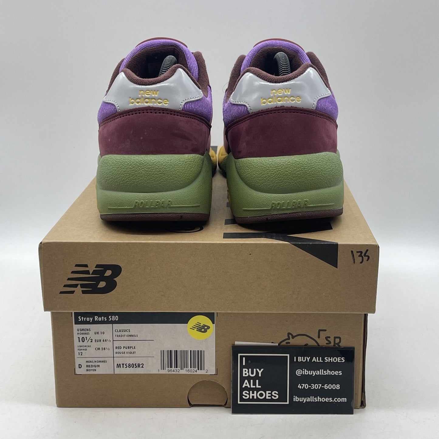 Size 10.5 - New Balance Stray Rats x 580 Tribute to 2007 - Burgundy (MT580SR2)