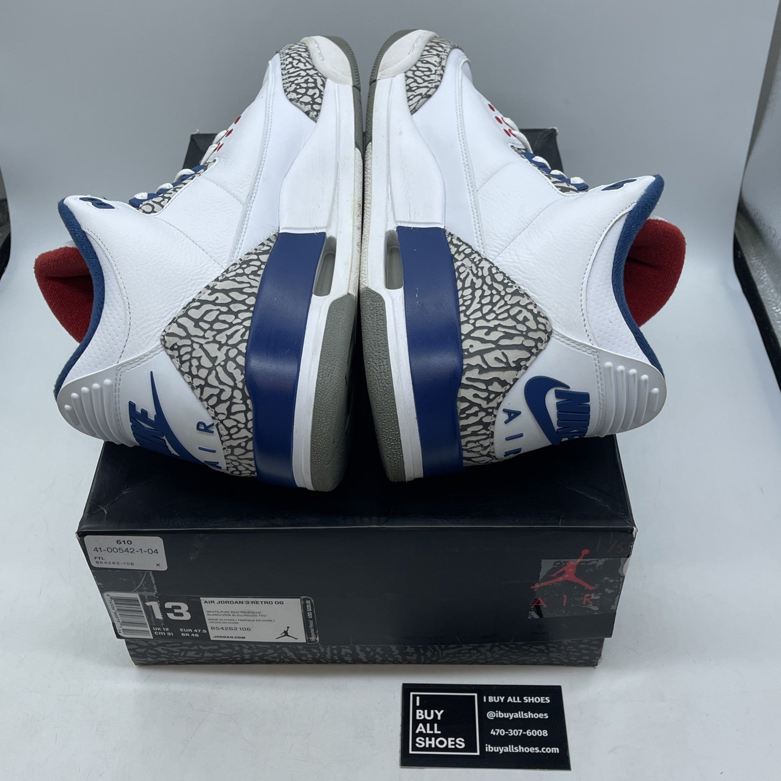 Size 13 - Jordan 3 Retro OG Mid True Blue White Grey Suede Leather (854262-106)
