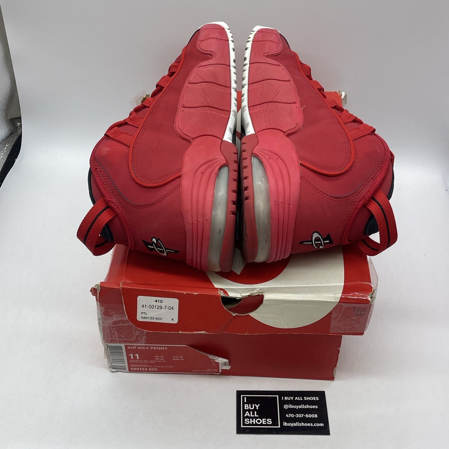 Size 11 - Nike Air Max Penny 1 University Red Black Suede (685153-600)