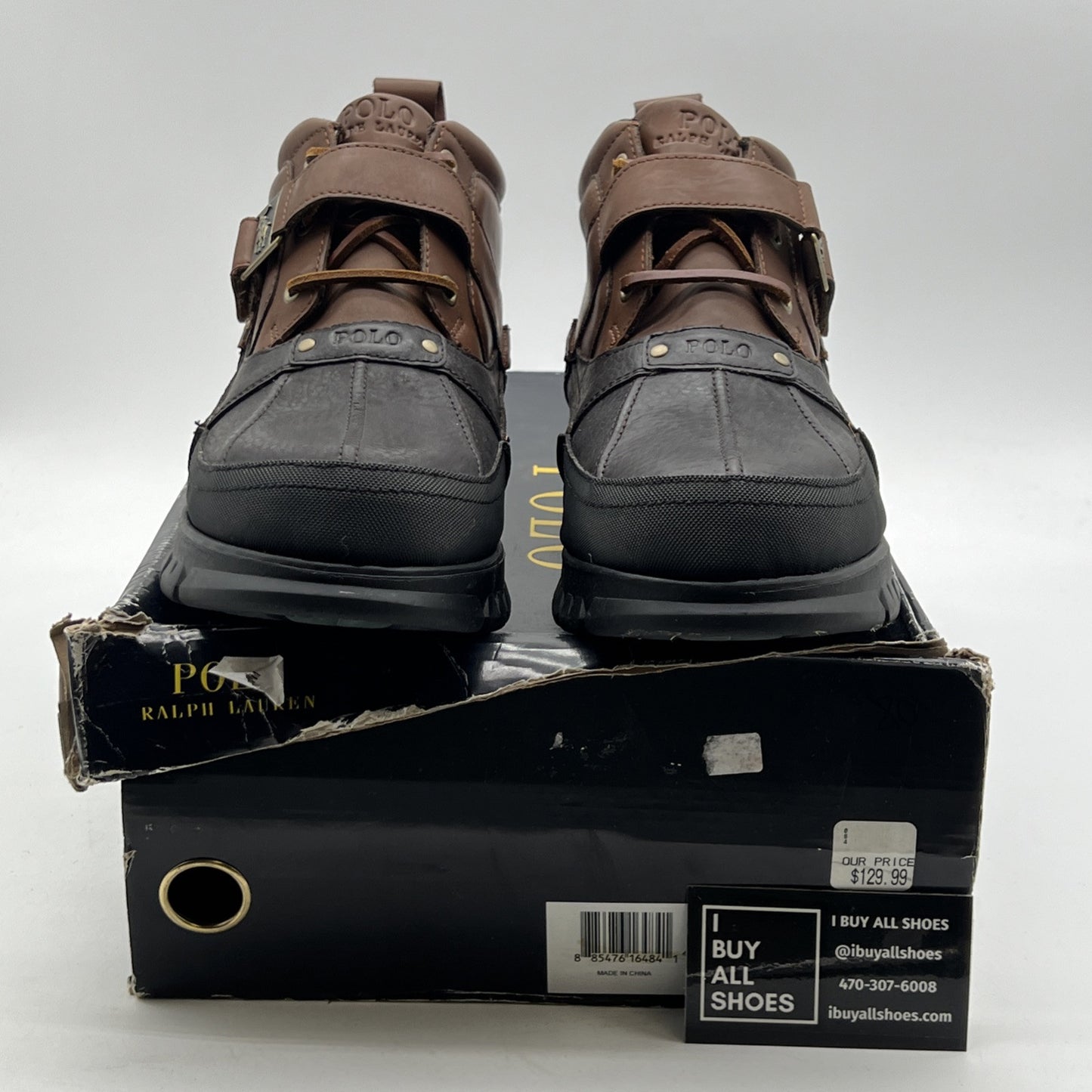 Size 11D - Polo Ralph Lauren Mens Hardy II Ankle Boots Brown Vintage Chunky