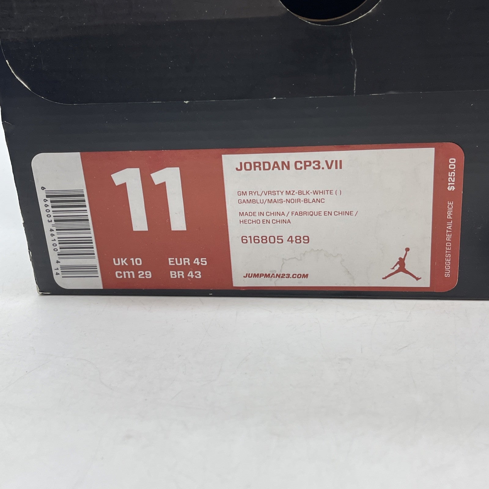 Size 11 - Jordan CP3 VII Blue Black Suede Leather (616805-489)