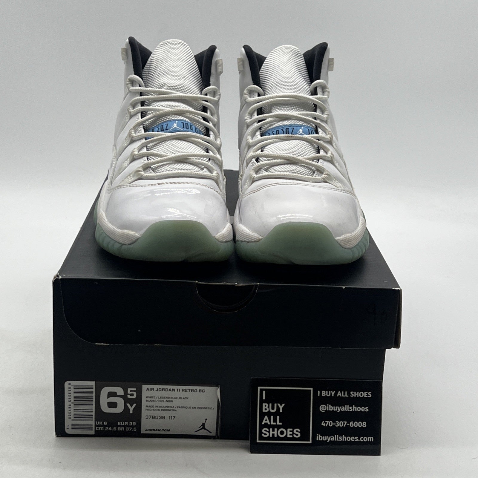 Size 6.5Y - Air Jordan 11 Retro High Legend Blue (378038-117)