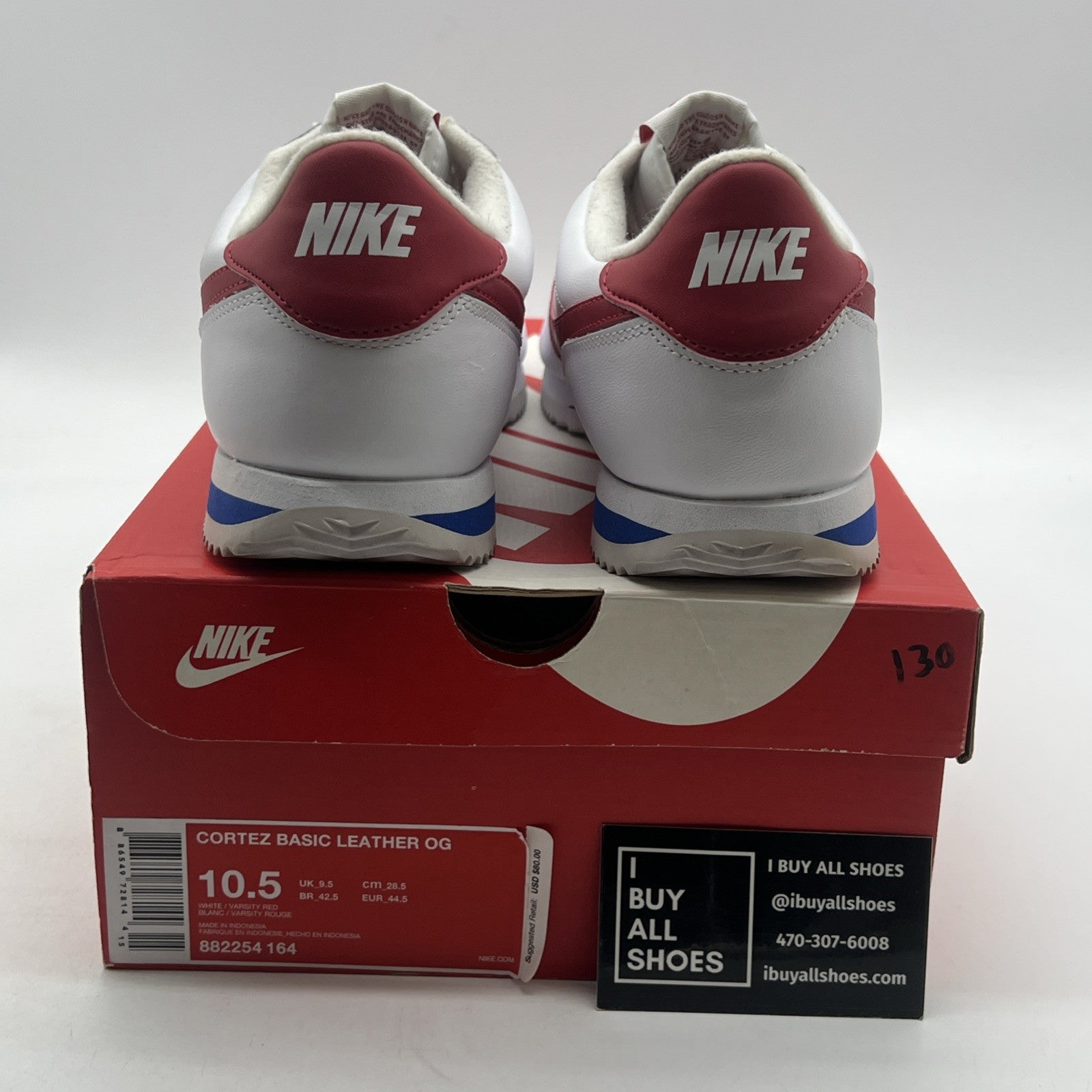 Size 10.5 - Nike Cortez Basic Leather OG Forrest Gump (882254-164)