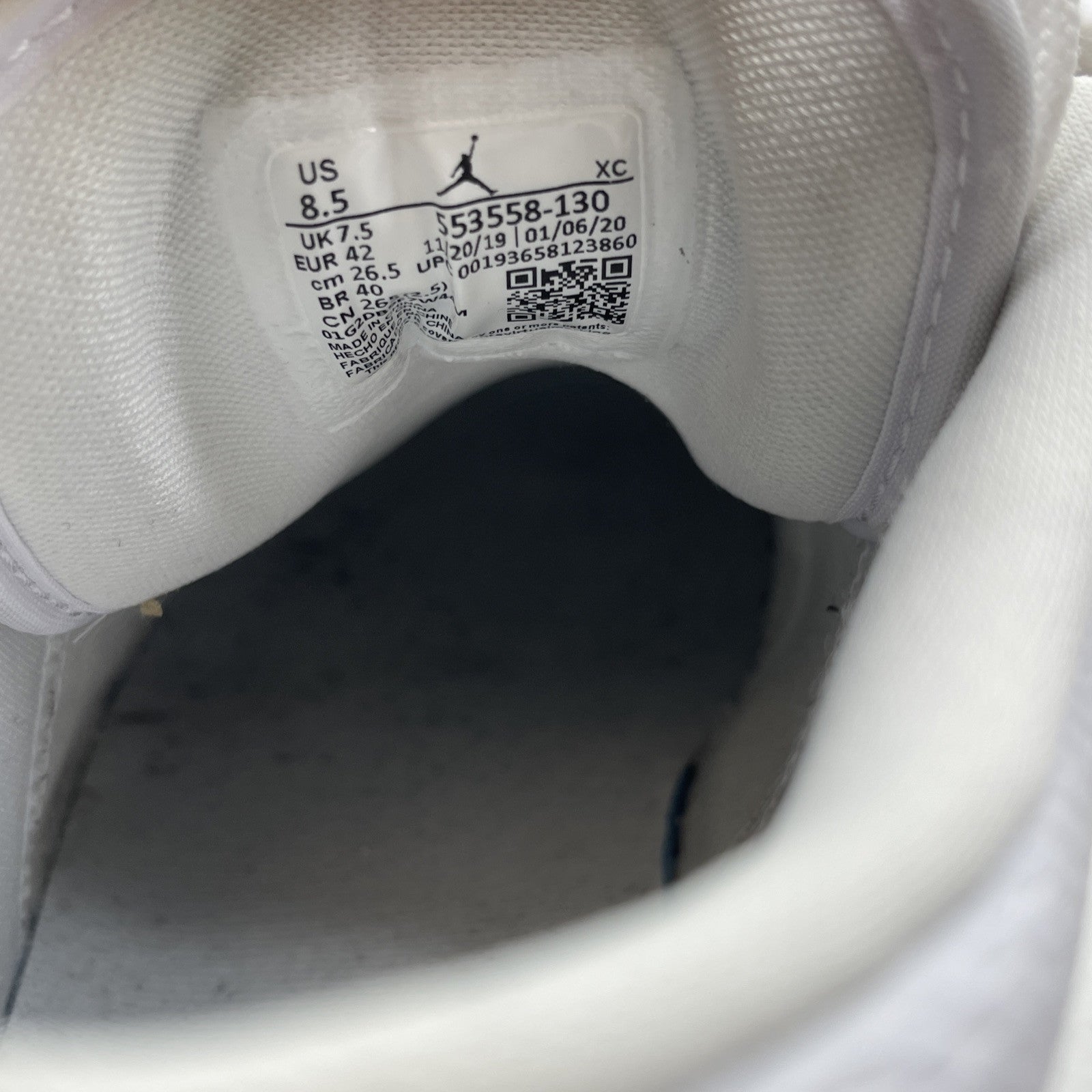 Size 8.5 - Air Jordan 1 Low Triple White Leather (553558-130