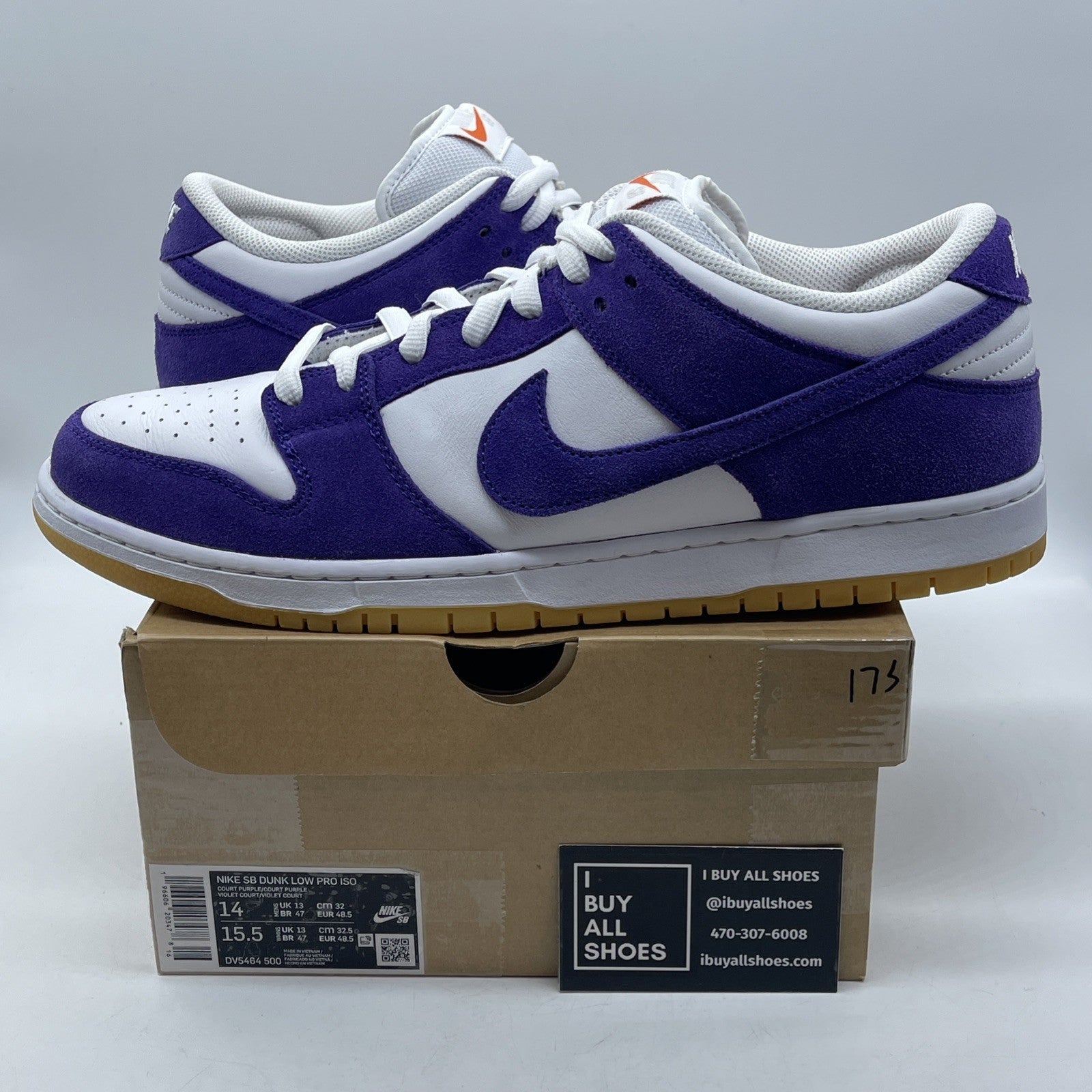Size 14 - Nike SB Dunk Low Pro ISO Orange Label Court Purple (DV5464-500)