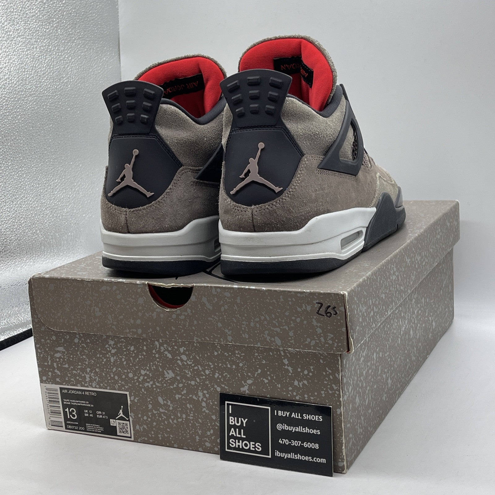 Size 13 - Jordan 4 Retro Mid Taupe Haze Brown Black Suede (DB0732-200)