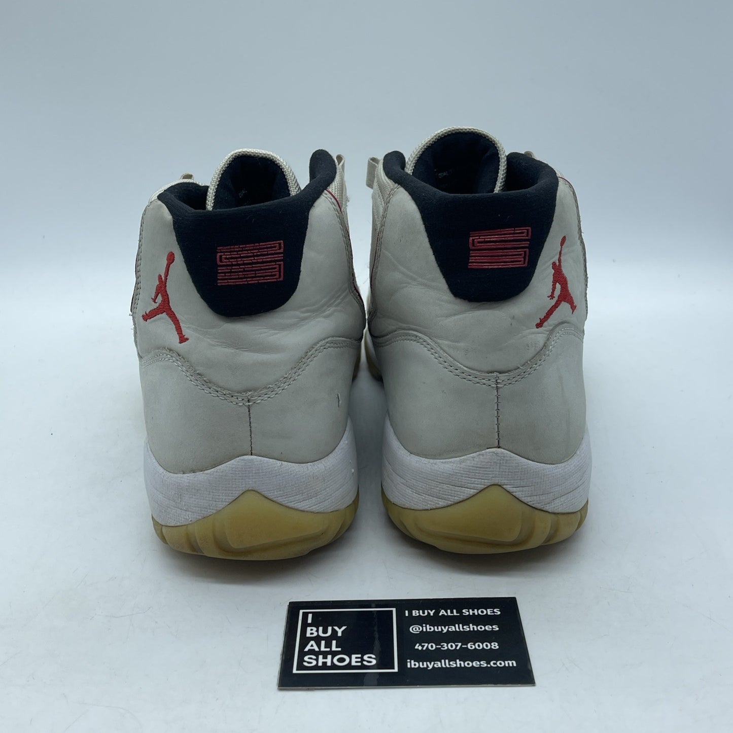 Size 11.5 - Air Jordan 11 Retro Platinum Tint Red Black Suede (378037-016)