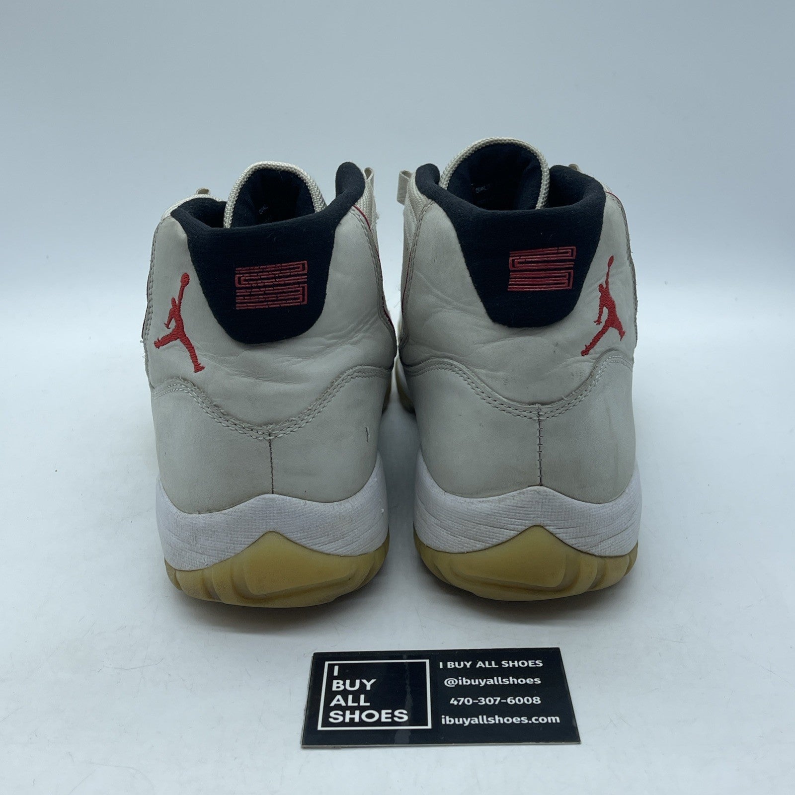 Size 11.5 - Air Jordan 11 Retro Platinum Tint Red Black Suede (378037-016)