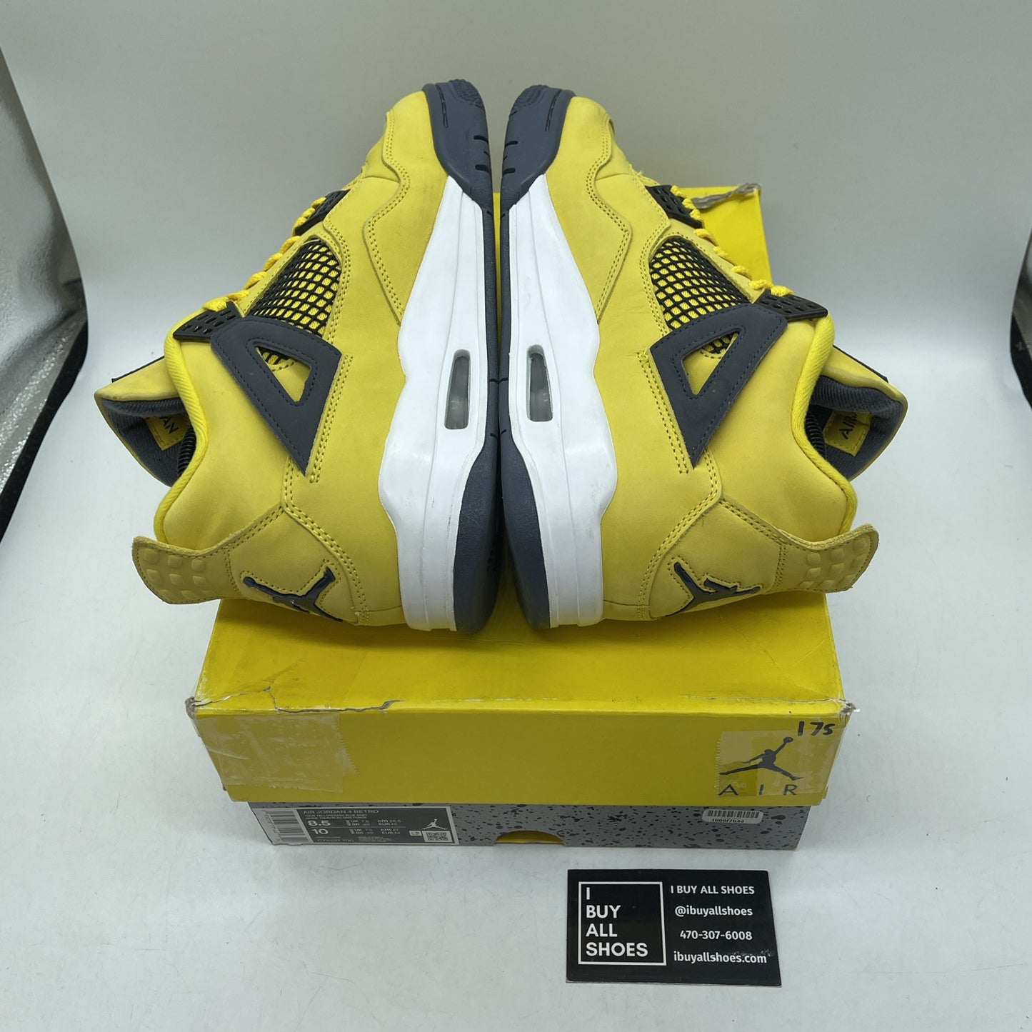 Size 8.5 - Jordan 4 Retro Mid Lightning White Black Grey Suede (CT8527-700)