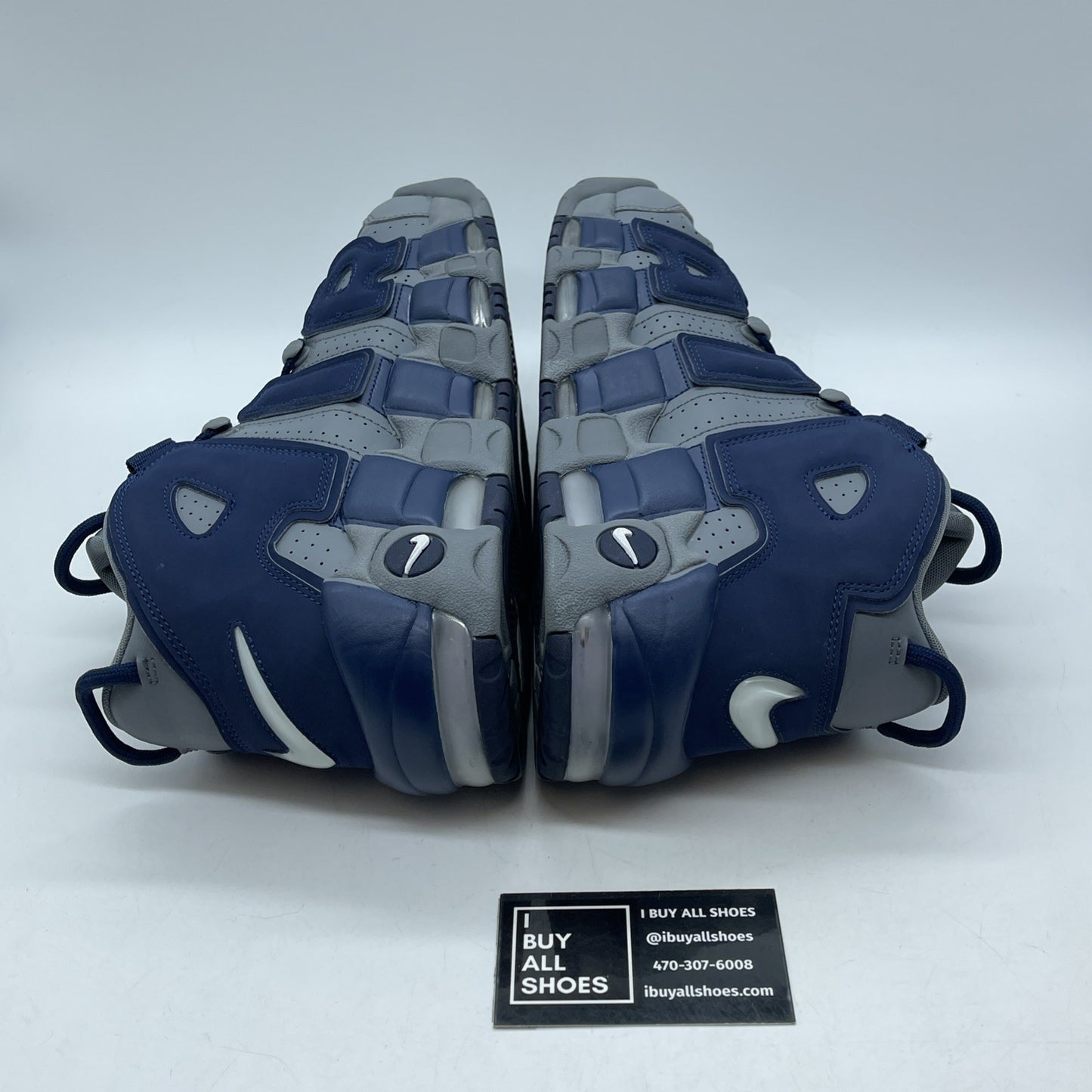 Size 11 - Nike Air More Uptempo Georgetown Blue Grey Leather Suede (921948-003)