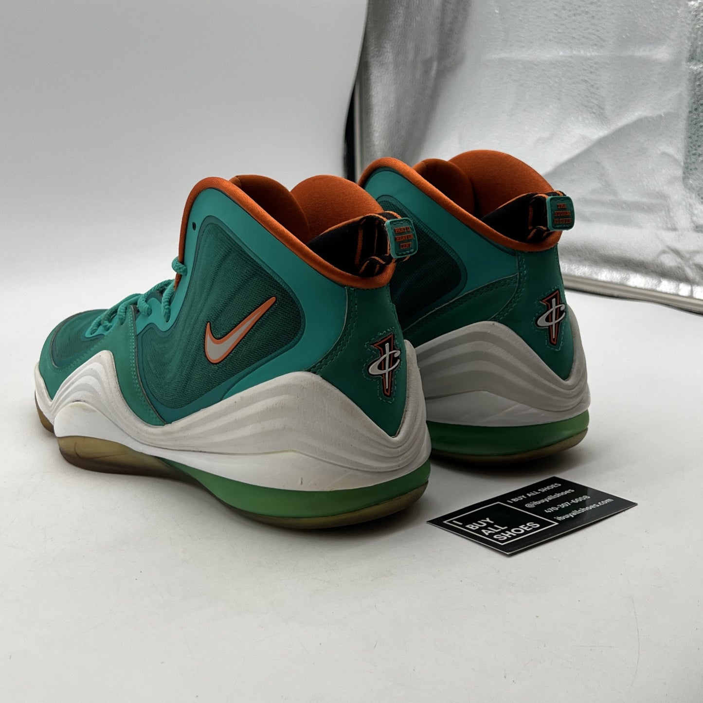 Size 11.5 - Nike Air Penny 5 Miami Dolphins (537331-300)