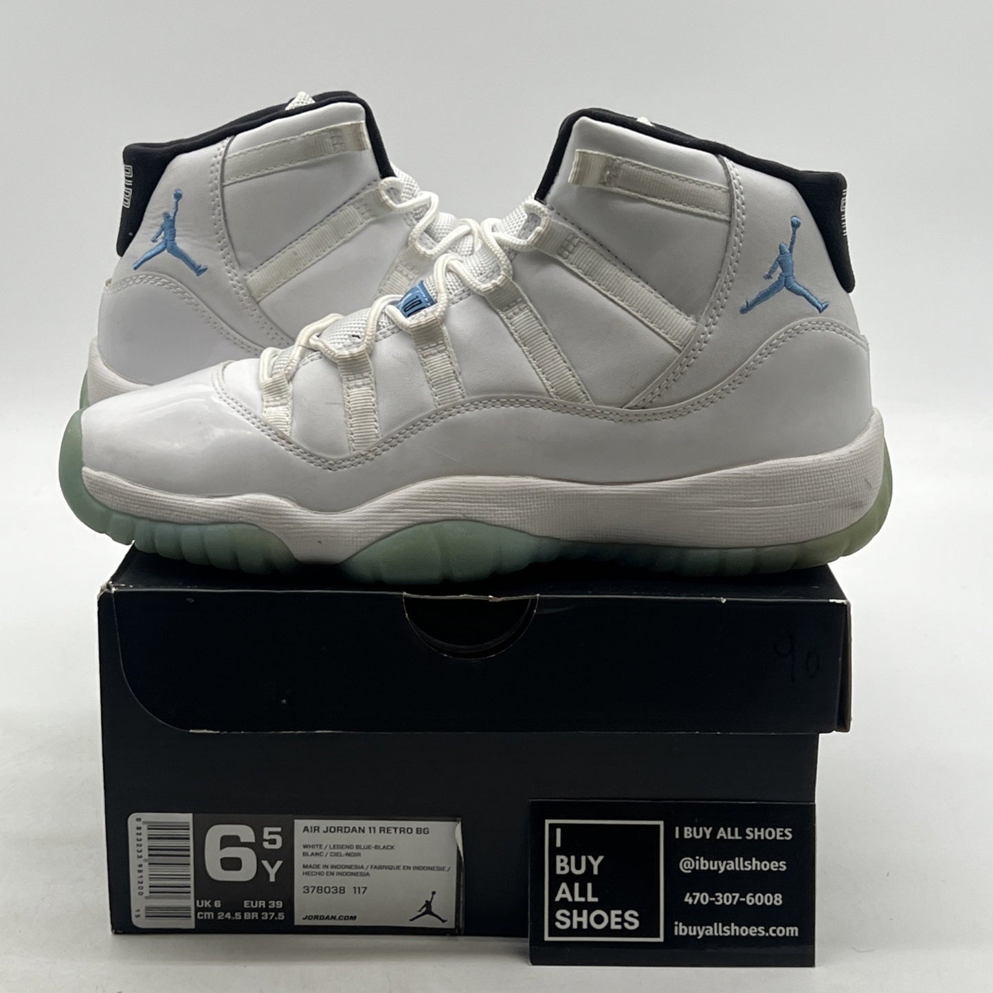 Size 6.5Y - Air Jordan 11 Retro High Legend Blue (378038-117)