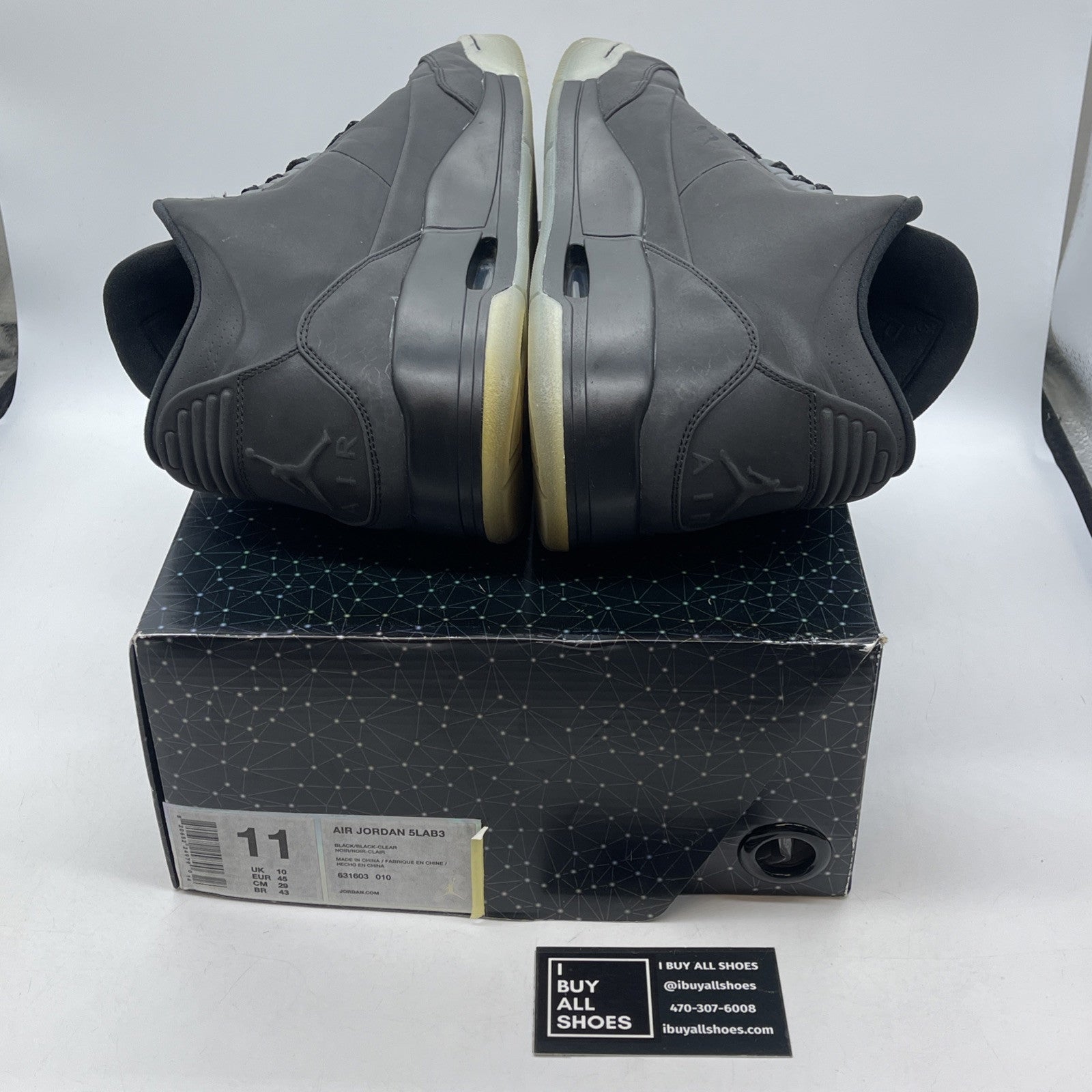 Size 11 - Air Jordan 3 5Lab3 Reflective Black Leather ( 631603-010)