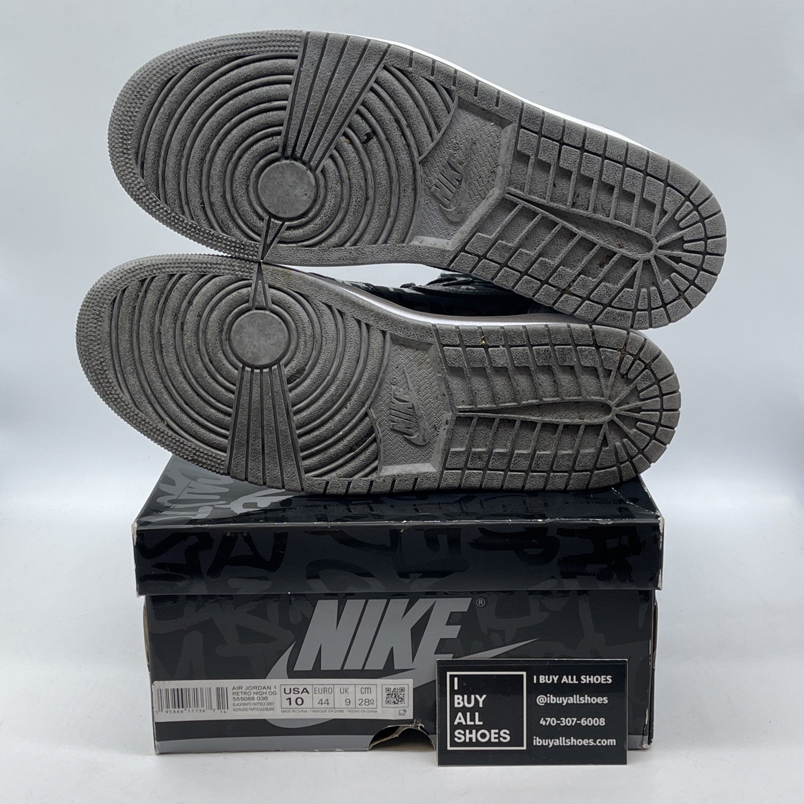 Size 10 - Jordan 1 OG High Rebellionaire Grey Black Suede Leather (555088-036)