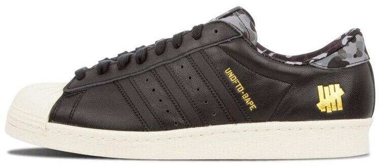 Size 9.5 - adidas Undefeated x A Bathing Ape x Superstars 80v Black (B34291)