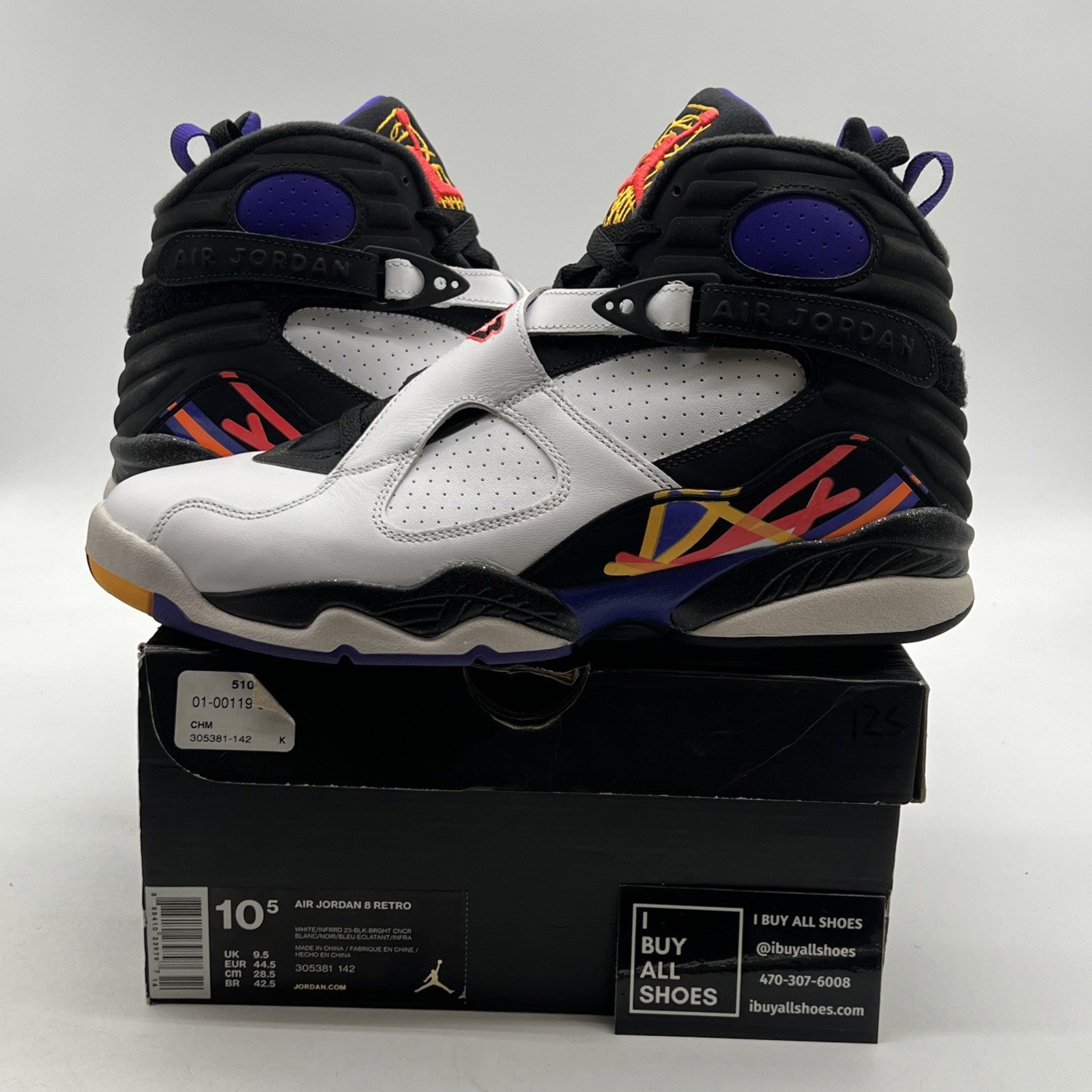 Size 10.5 - Air Jordan 8 Three-Peat (305381-142)