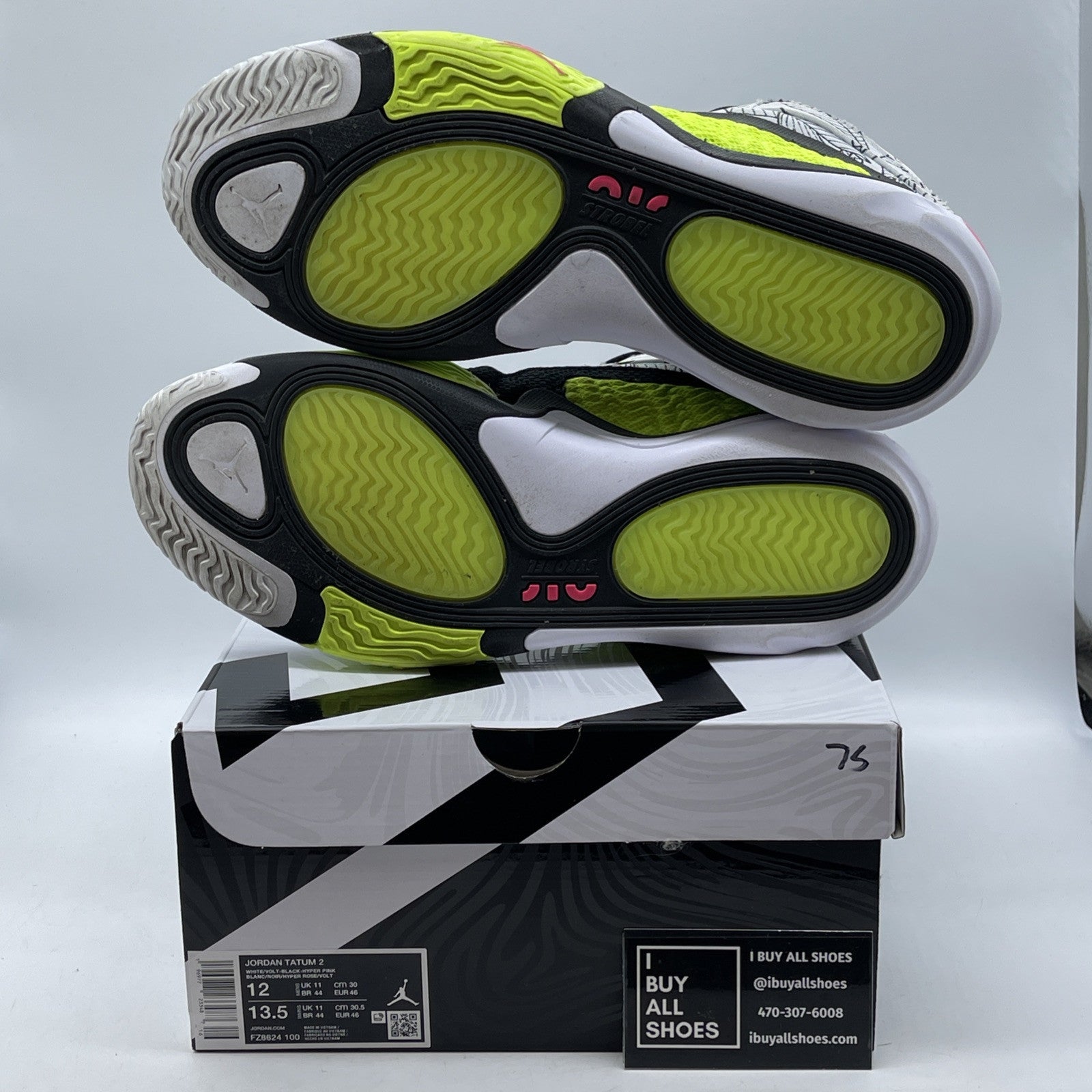 Size 12 - Jordan Tatum 2 Momma's Boy White Black Pink Suede (FZ8824-100)