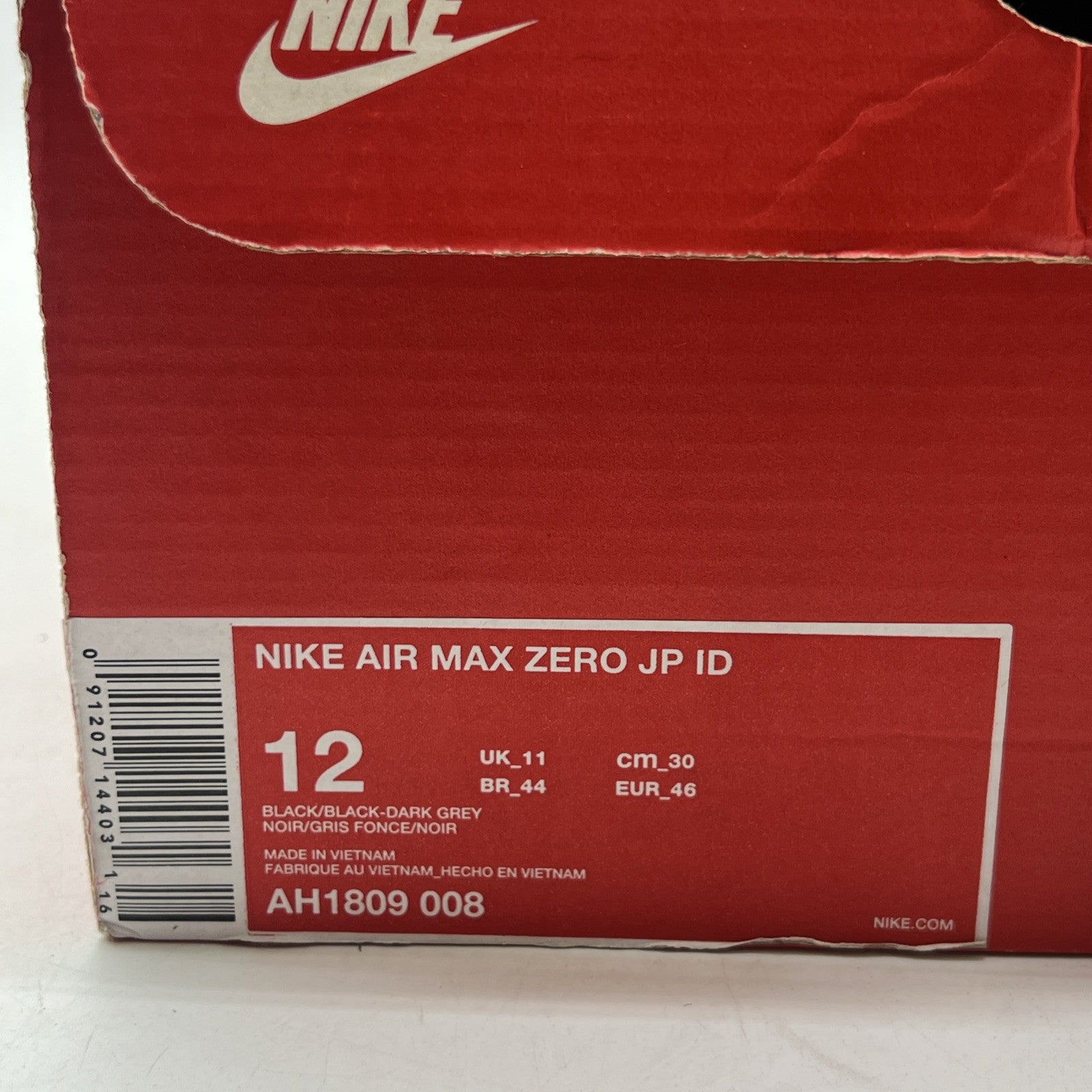 Size 12 - Nike Atmos x Air Max Zero iD Tiger Camo (AH1809-008)