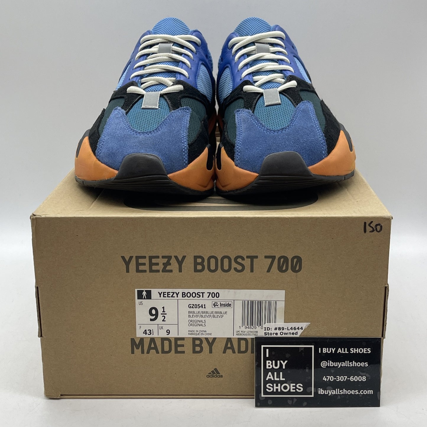 Size 9.5 - adidas Yeezy Boost 700 Bright Blue Black Orange Suede (GZ0541)