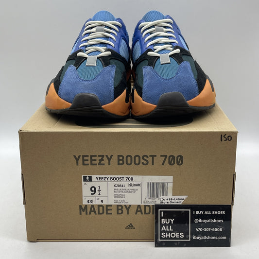 Size 9.5 - adidas Yeezy Boost 700 Bright Blue Black Orange Suede (GZ0541)