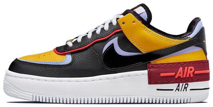 Size 9W - Nike Air Force 1 Shadow Dark Sulfur Black Yellow Leather (DO6114-700)