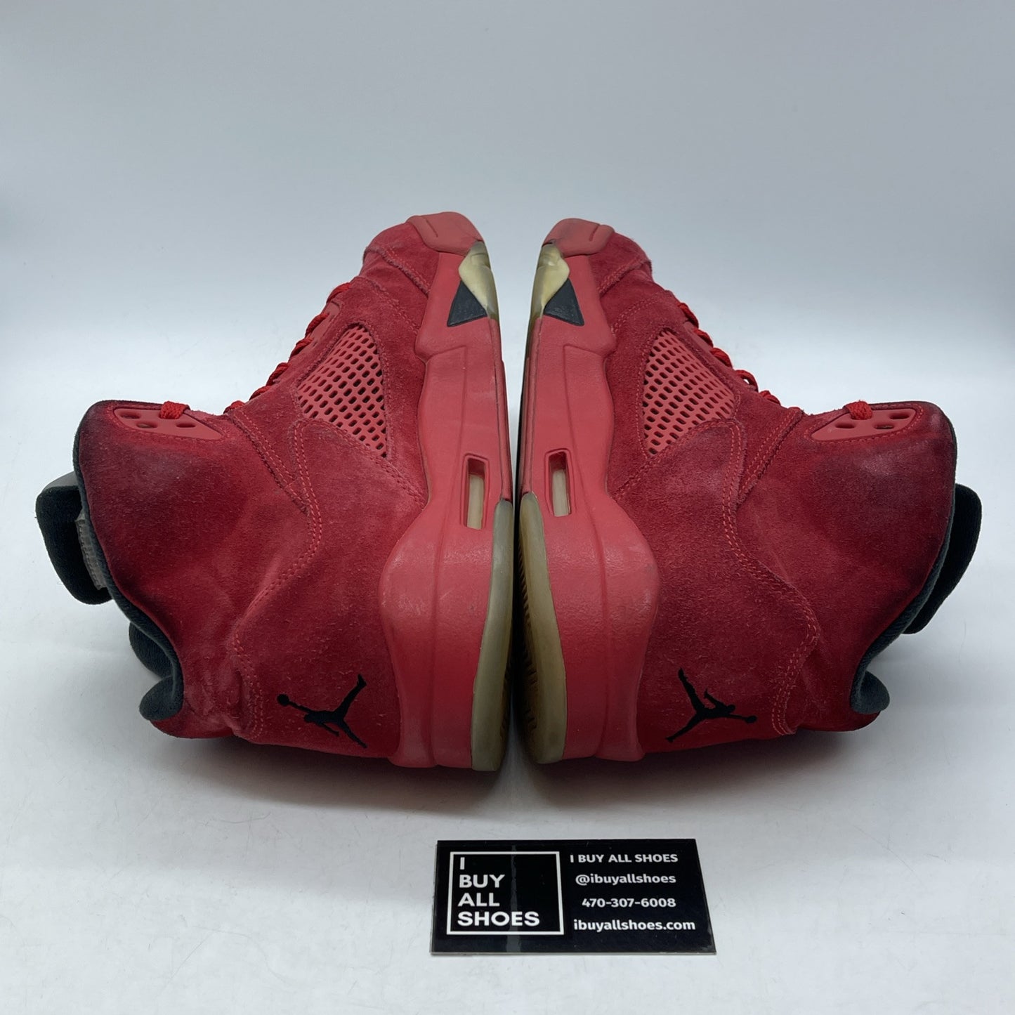 Size 10 - Air Jordan 5 Retro Red Suede Black (136027-602)