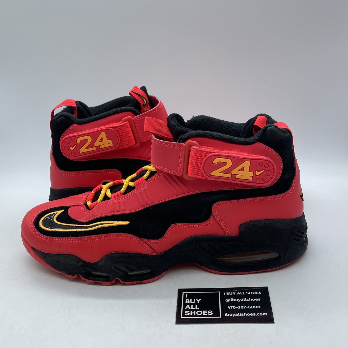 Size 11.5 - Nike Air Griffey Max 1 Red Pink Yellow Suede Leather (354912-010)