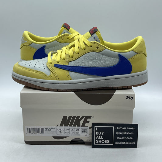 Size 9W - Travis Scott x Air Jordan 1 Retro OG SP Low Canary Suede (DZ4137-700)