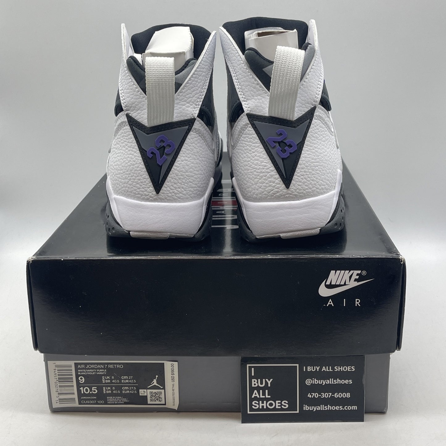 Size 9 - Air Jordan 7 Retro 2021 Flint Grey White Suede Leather (CU9307-100)