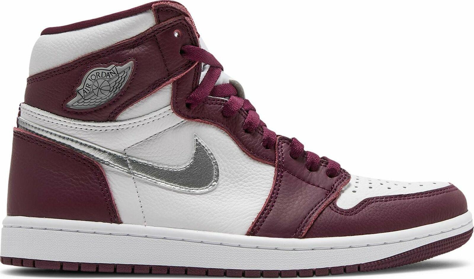 Size 9 - Jordan 1 Retro High OG Bordeaux Silver White Leather (555088-611)