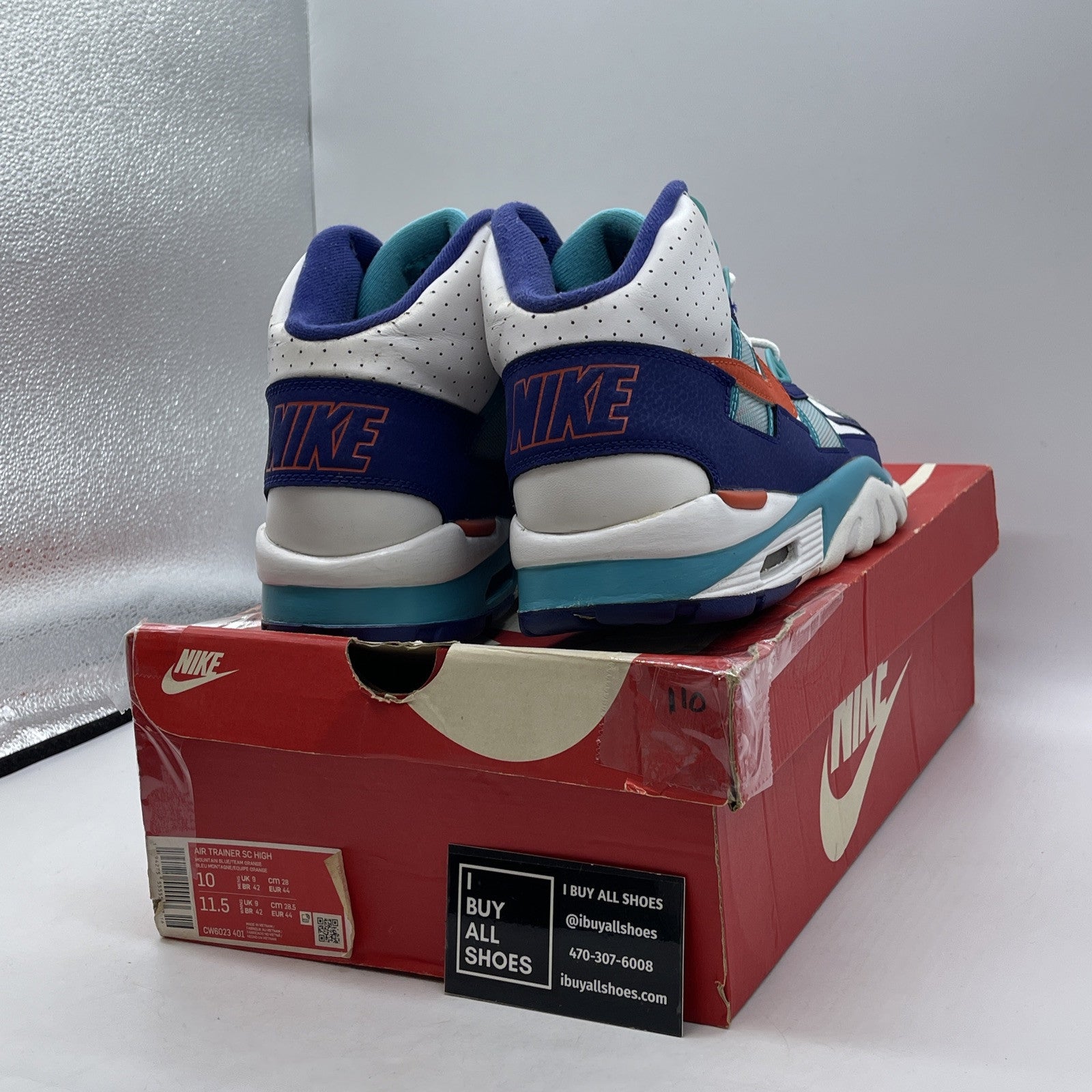 Size 10 - Nike Air Trainer SC High Miami Dolphins Suede Leather (CW6023-401)