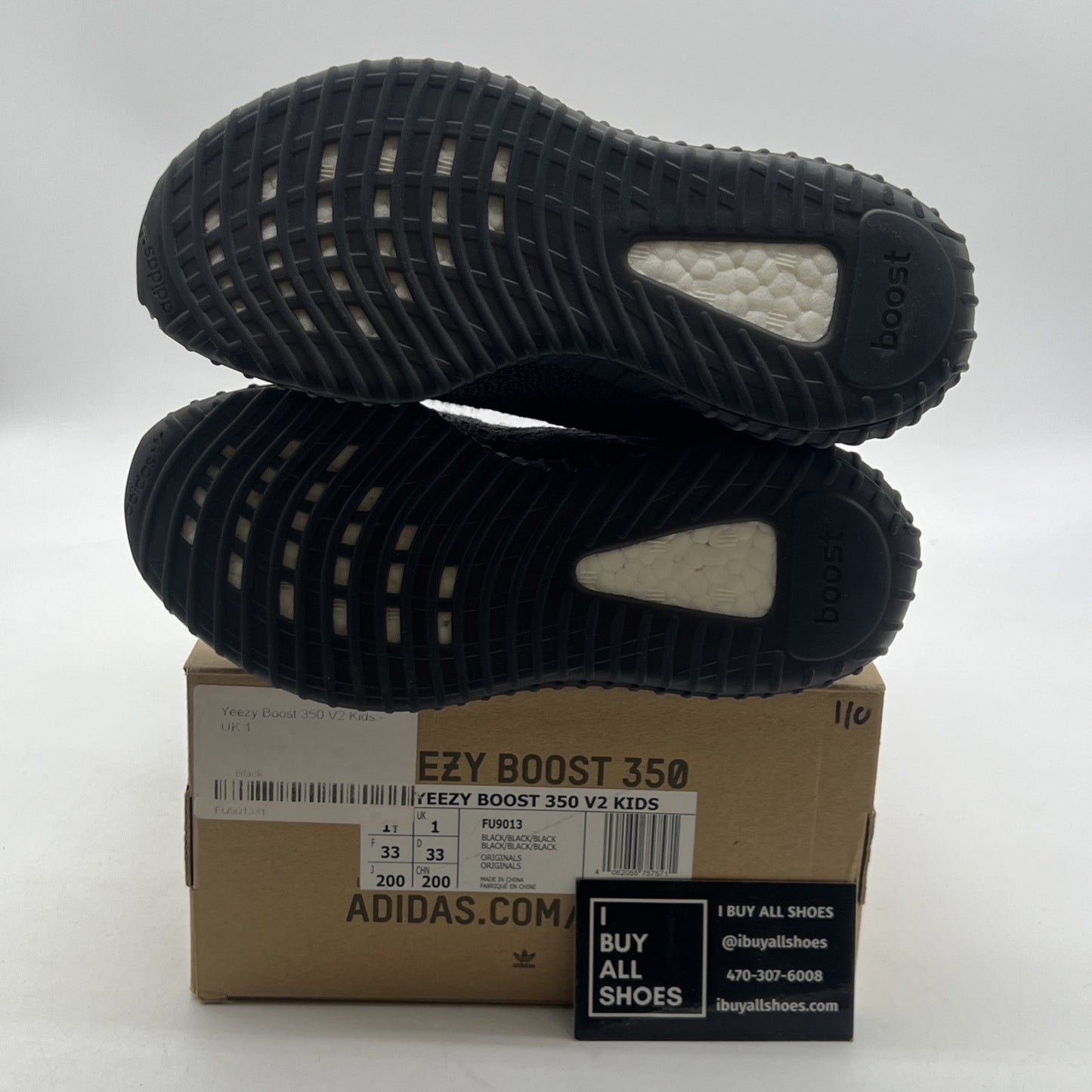Size 1.5 - Adidas Yeezy Boost 350 V2 Non-Reflective Kids (FU9013)