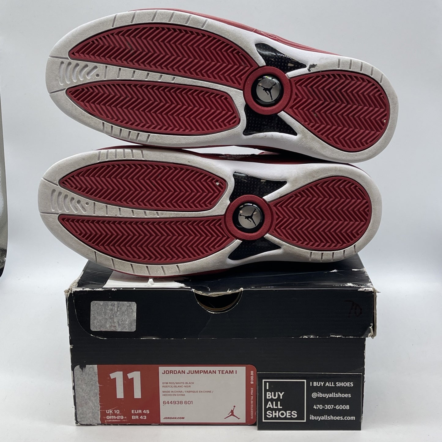 Size 11 - Jordan Jumpman Team 1 Red White  Black Leather (644938-601)