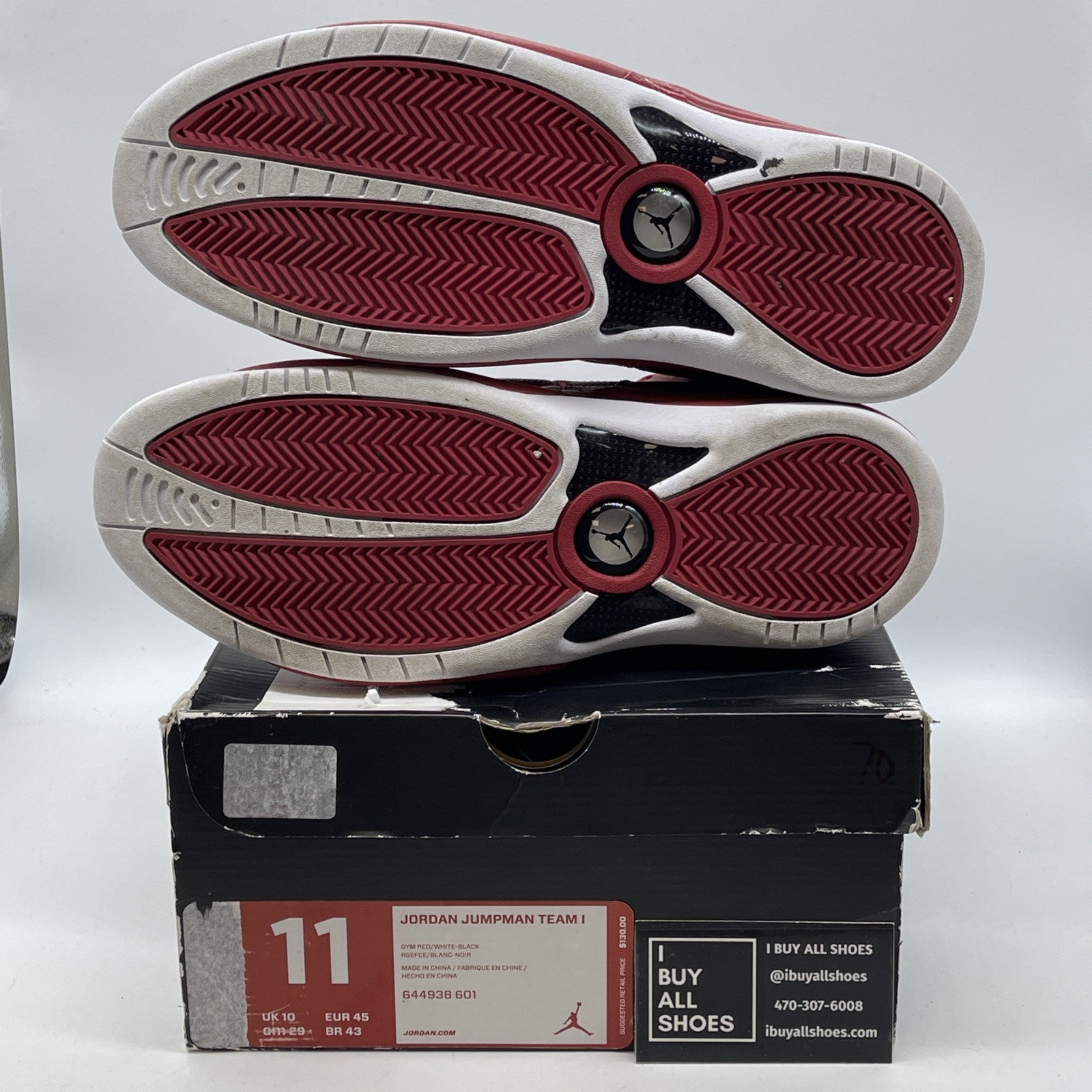 Size 11 - Jordan Jumpman Team 1 Red White  Black Leather (644938-601)