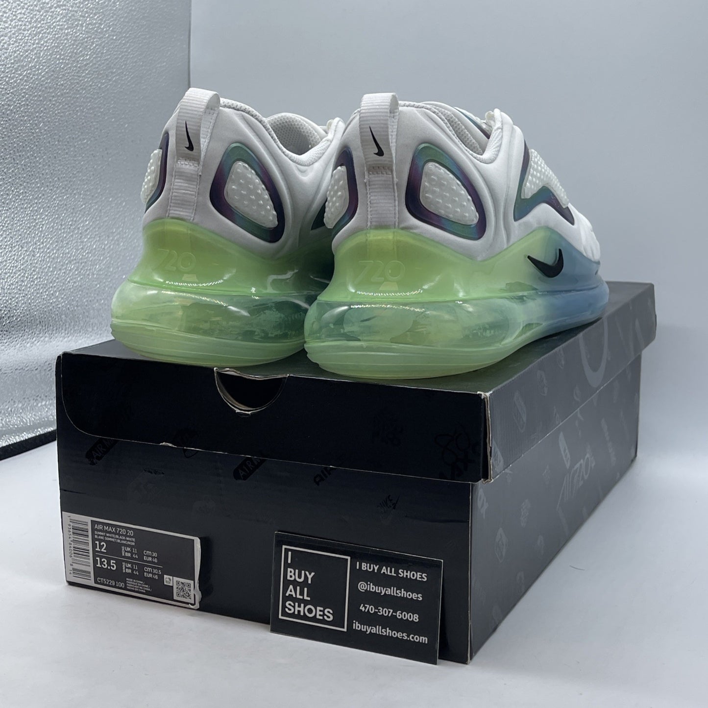 Size 12 - Nike Air Max 720 Bubble Pack White Purple Suede (CT5229-100)