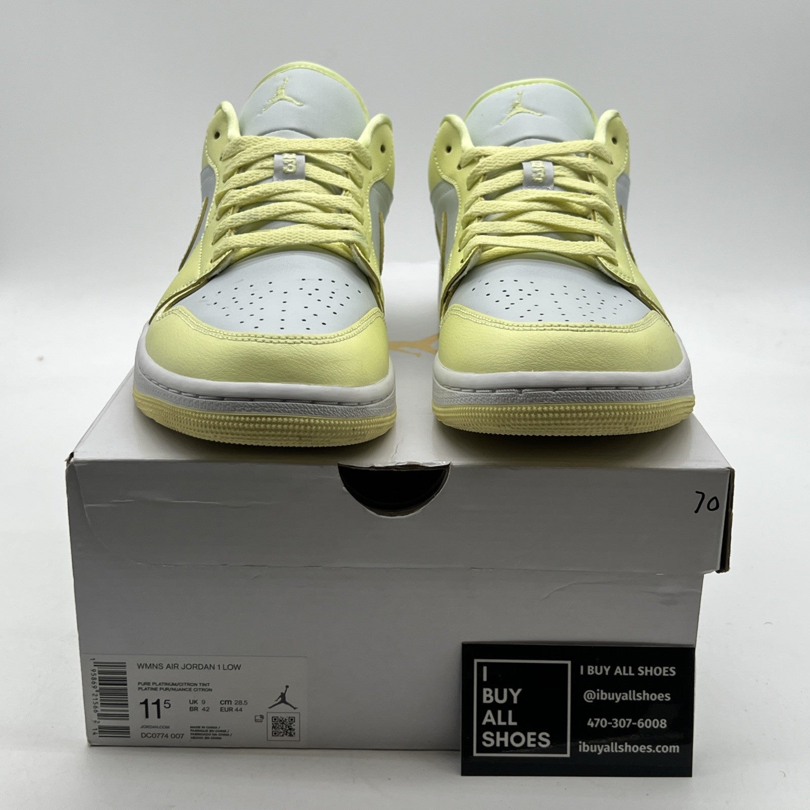 Size 11.5 - Nike Air Jordan 1 Low W Lemonade (DC0774-007)