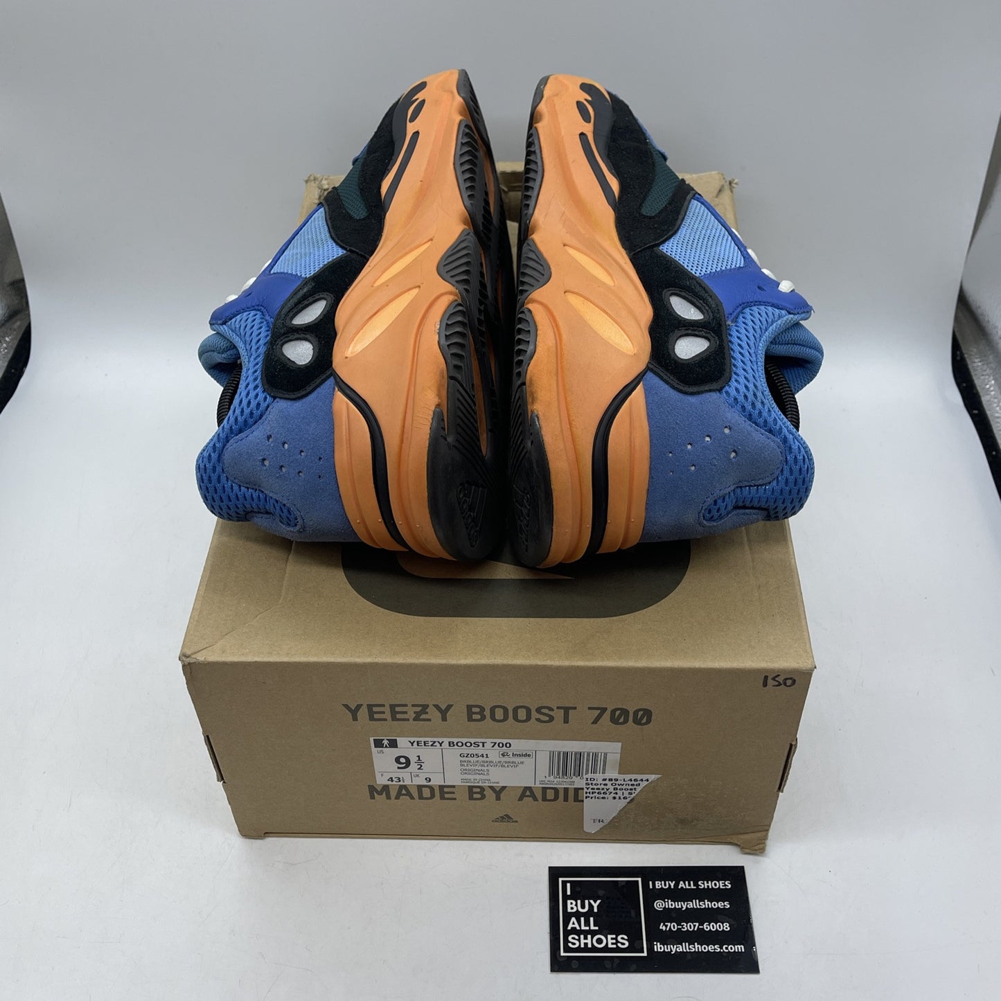 Size 9.5 - adidas Yeezy Boost 700 Bright Blue Black Orange Suede (GZ0541)