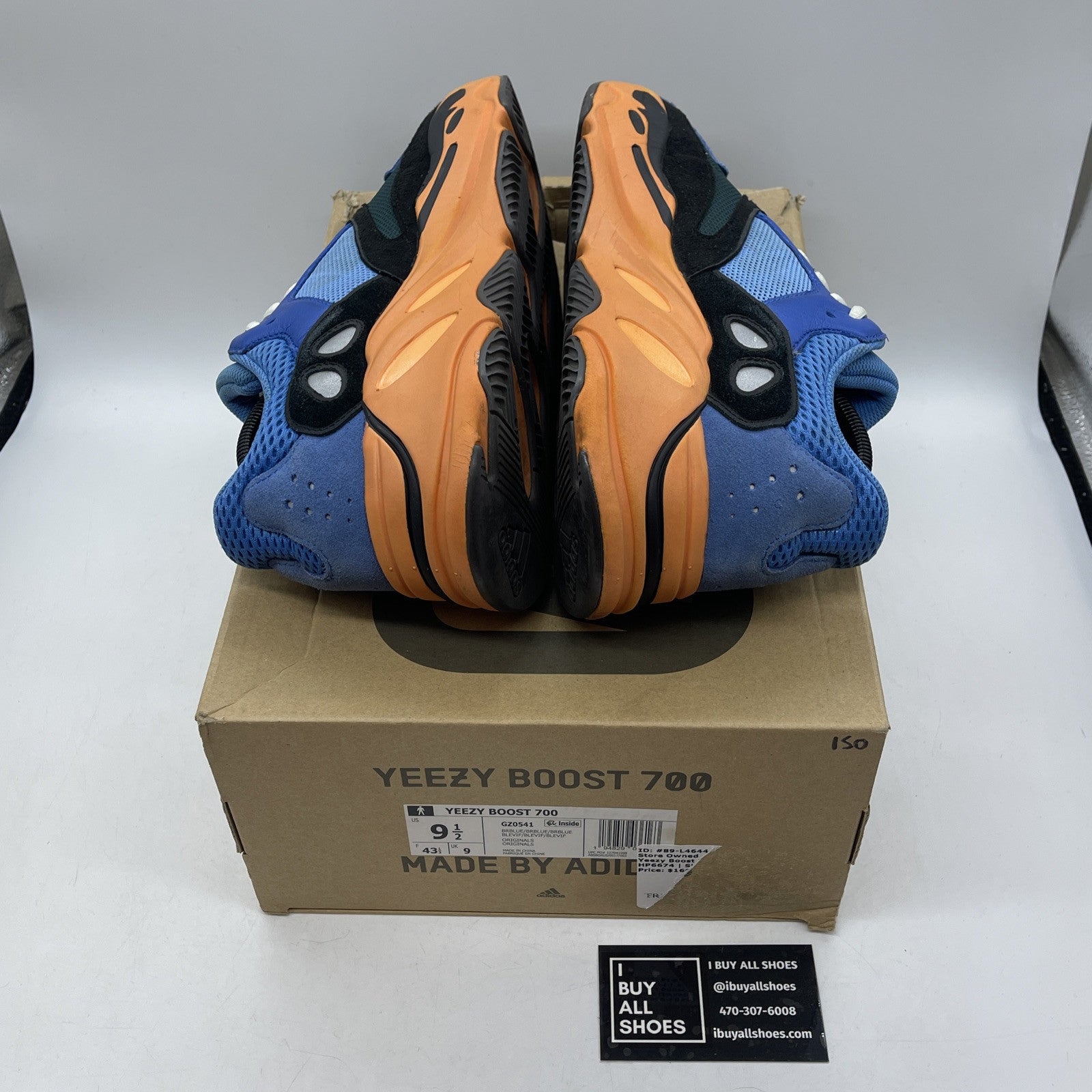 Size 9.5 - adidas Yeezy Boost 700 Bright Blue Black Orange Suede (GZ0541)